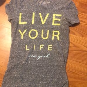 Live your life grey tee shirt